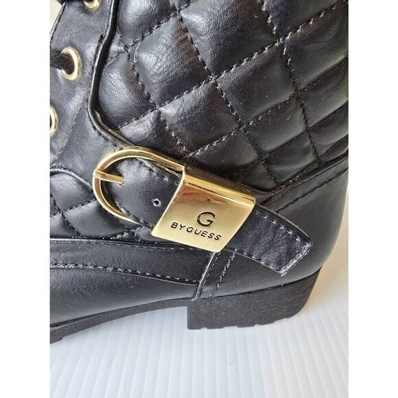 G by Guess Byson Combat Boots Sz 7 1/2 Black - Picture 2 of 10